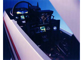 1/3rd scale F-14 cockpit showing new updated cockpit layout and heads up displays